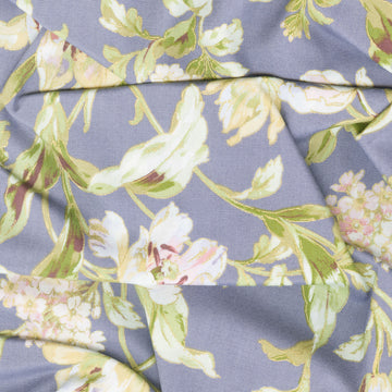 Grand Entrance - Scrolling Tulips Dark Purple Metallic Yardage