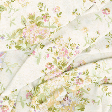 Grand Entrance - Beautiful Bouquet Cream Metallic Yardage