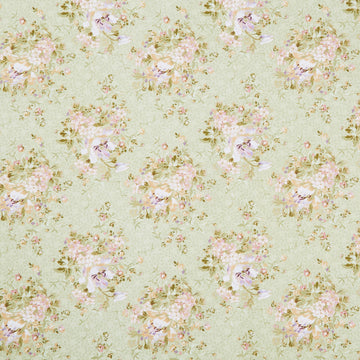 Grand Entrance - Beautiful Bouquet Green Metallic Yardage