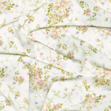 Grand Entrance - Scattered Bouquet Cream Metallic Yardage