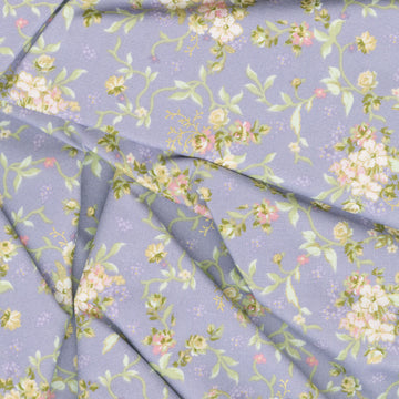 Grand Entrance - Scattered Bouquet Medium Purple Metallic Yardage