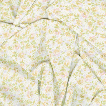 Grand Entrance - Packed Floral Metallic Cream Yardage