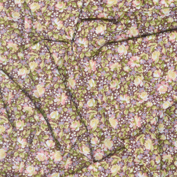 Grand Entrance - Packed Floral Metallic Maroon Yardage