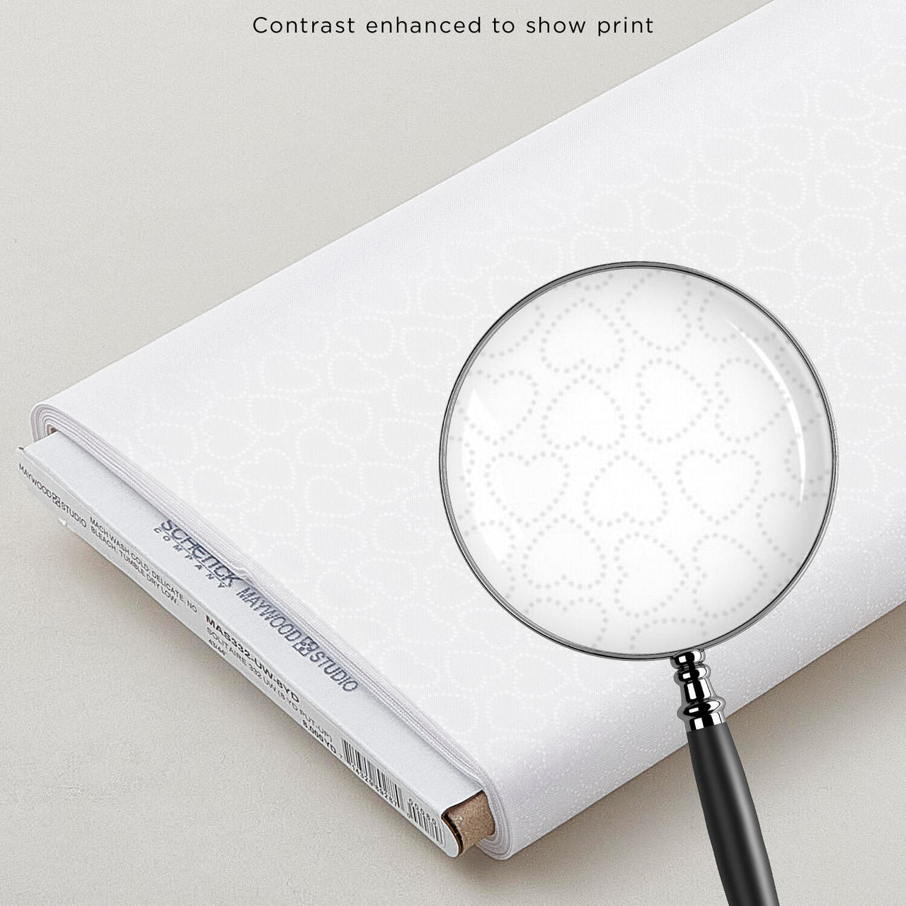 Solitaire Whites - Ultra White Hearts 8 Yard Bolt