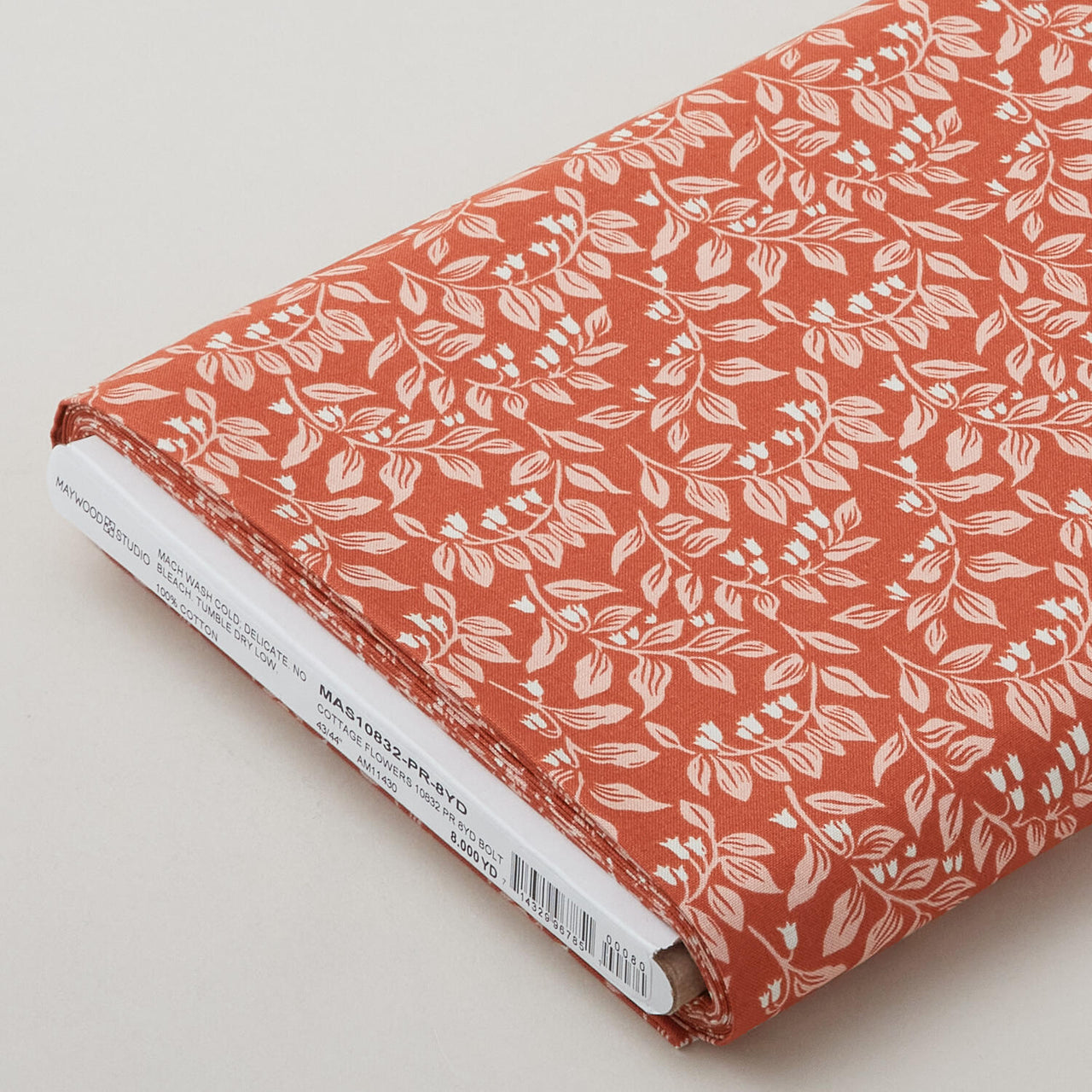 Cottage Flowers - Solomon's Seal Pink/Red 8 Yard Bolt