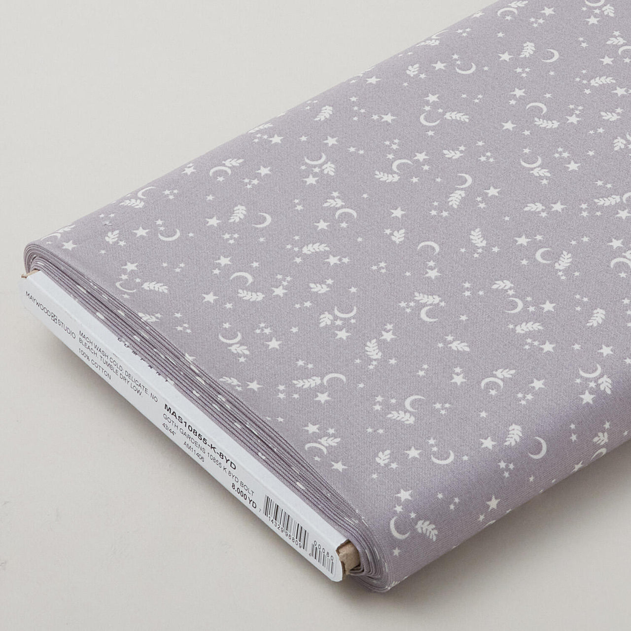 Goth Gardens - Star and Moons Gray 8 Yard Bolt