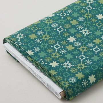 Quilty Little Christmas - Snowflake Green 8 Yard Bolt