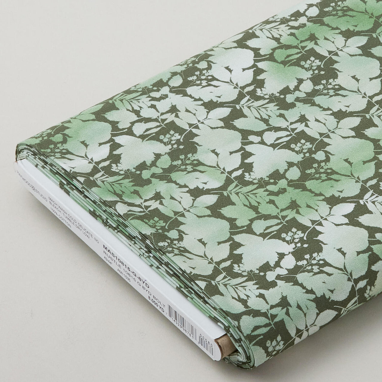 Rustle - Watercolor Leaves Green 8 Yard Bolt