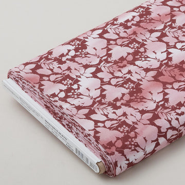 Rustle - Watercolor Leaves Maroon 8 Yard Bolt