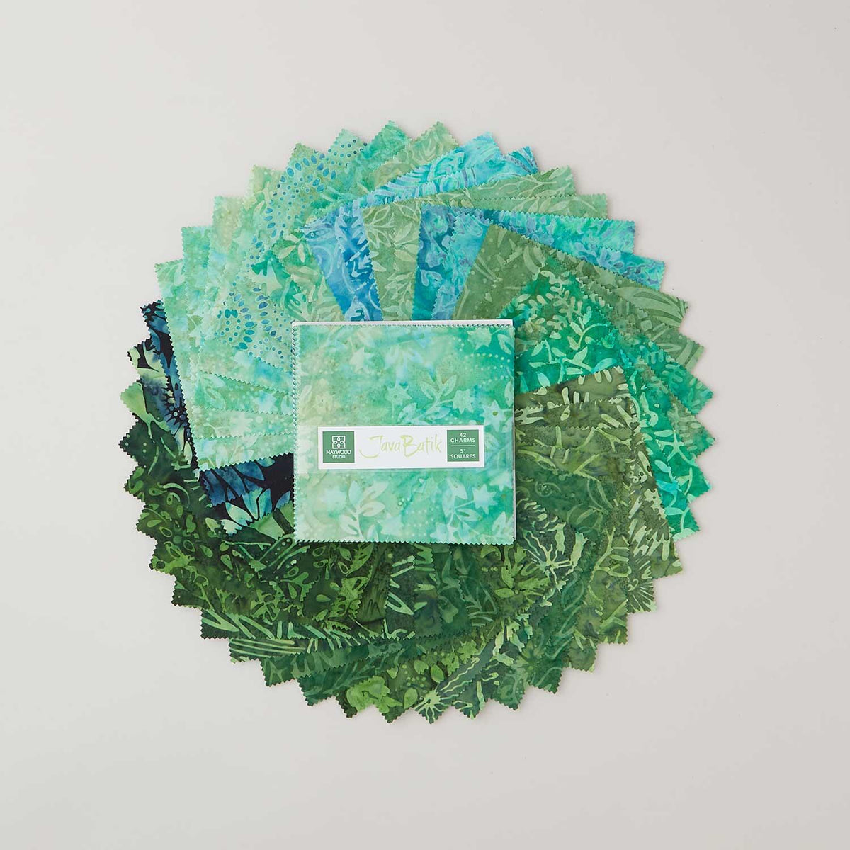 Java Batiks Green Charm Pack