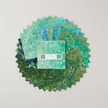 Java Batiks Green Charm Pack