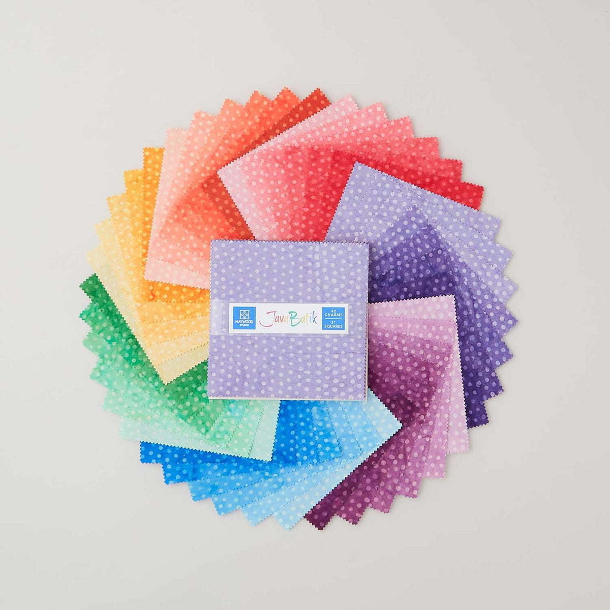 Java Batiks Rainbow Dots Charm Pack