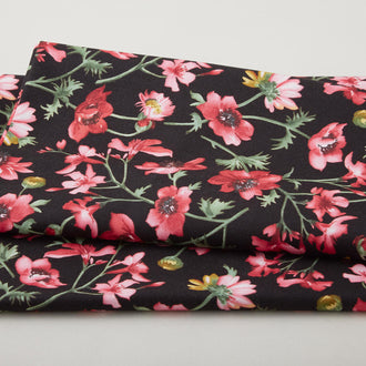 Prose Favorites - Trailing Flowers Black 2 Yard Cut
