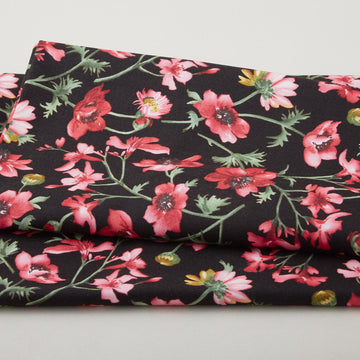 Prose Favorites - Trailing Flowers Black 2 Yard Cut