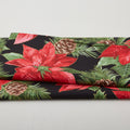 Glad Tidings Favorites - Poinsettia Black Metallic 2 Yard Cut