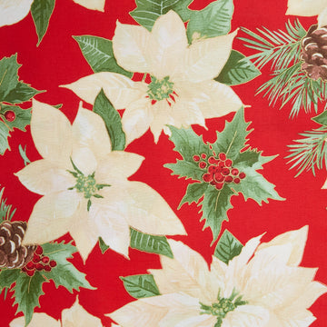 Glad Tidings Favorites - Poinsettia Red Metallic 2 Yard Cut