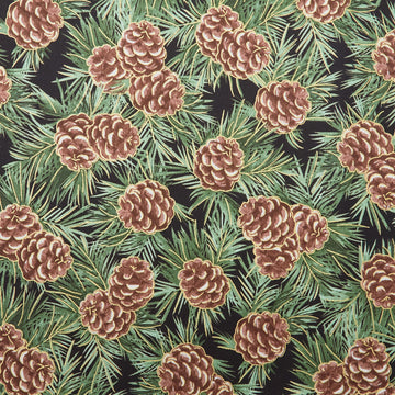 Glad Tidings Favorites - Pinecones Black Metallic 2 Yard Cut