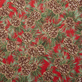 Glad Tidings Favorites - Pinecones Red Metallic 2 Yard Cut