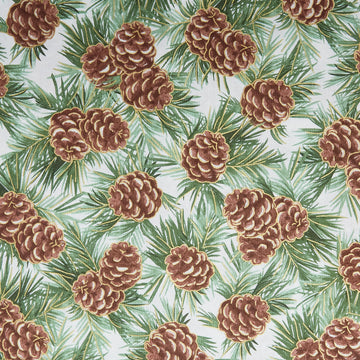 Glad Tidings Favorites - Pinecones White Metallic 2 Yard Cut