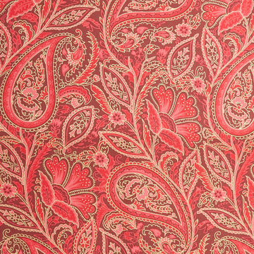 Glad Tidings Favorites - Paisley Red Metallic 2 Yard Cut