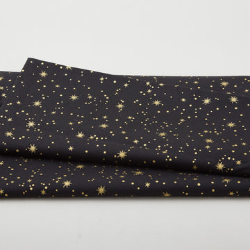 Glad Tidings Favorites - Stars Black Metallic 2 Yard Cut