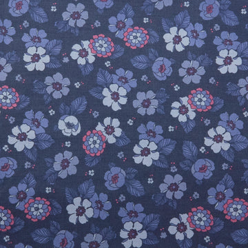 Carnaby Street - Bouquets Navy 2 Yard Cut