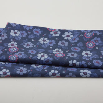 Carnaby Street - Bouquets Navy 2 Yard Cut