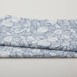 Carnaby Street - Leaves Cream/Blue 2 Yard Cut