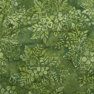 Java Batiks - Verdant Posies Green 2 Yard Cut