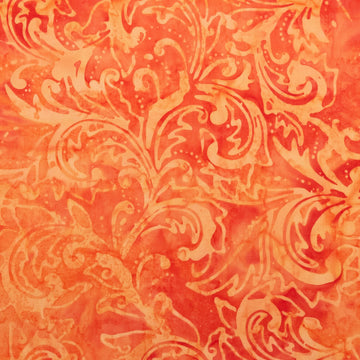 Java Batiks - Orange Scroll Orange 2 Yard Cut