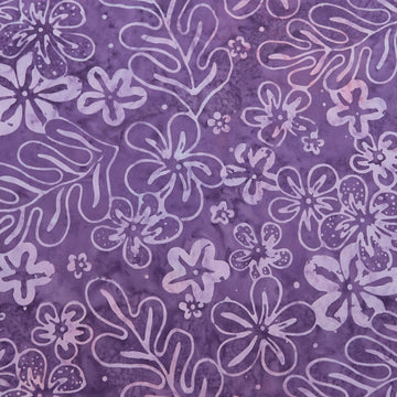 Java Batiks - Amethyst Floral Purple 2 Yard Cut