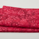 Java Batiks - Crimson Flourish Red/Pink 2 Yard Cut
