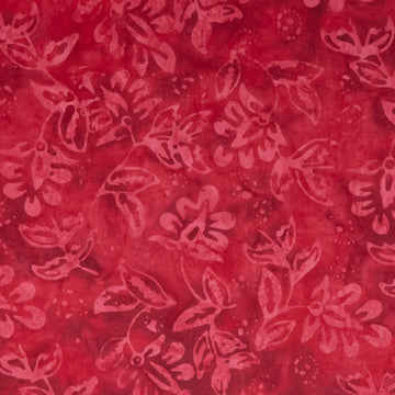Java Batiks - Crimson Flourish Red/Pink 2 Yard Cut