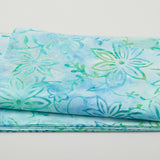 Java Batiks - Aegean Flowers Turquoise 2 Yard Cut