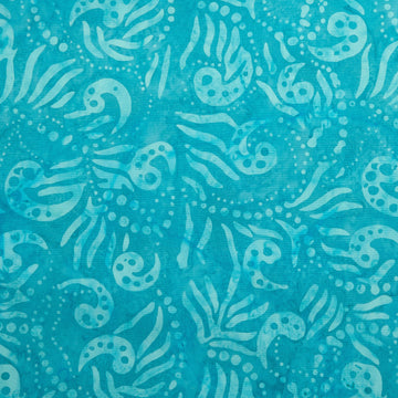 Java Batiks - Caribbean Swirl Turquoise 2 Yard Cut