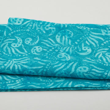 Java Batiks - Caribbean Swirl Turquoise 2 Yard Cut