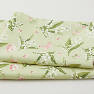 Sensibility Favorites - Lilies & Butterflies Green 2 Yard Cut