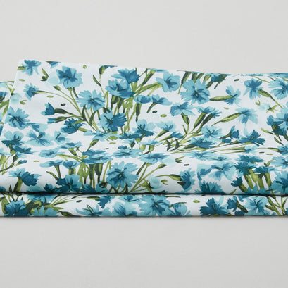 Bloom On Favorites - Packed Floral Aqua 2 Yard Cut