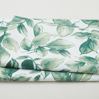 Watercolor Hydrangeas Favorites - Leaves Green 2 Yard Cut