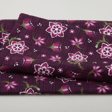 Amour Favorites - Stylized Floral Deep Plum 2 Yard Cuts