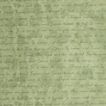 Amour Favorites - Romantic Words Green 2 Yard Cuts