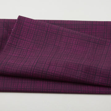 Amour Favorites - Plaid Texture Deep Plum 2 Yard Cuts