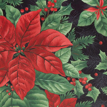 Evergreen Bows Favorites - Poinsettia Black 2 Yard Cuts