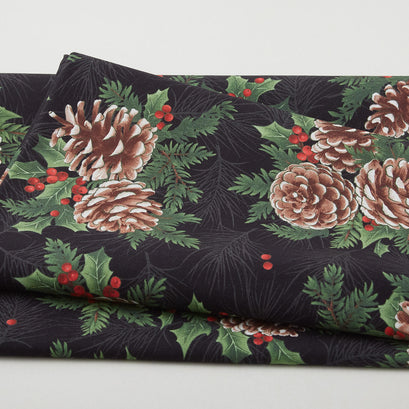 Evergreen Bows Favorites - Pinecone Black 2 Yard Cuts