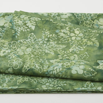 Java Batiks - Verdant Posies Green 2 Yard Cut