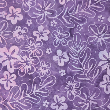 Java Batiks - Amethyst Floral Purple 2 Yard Cut