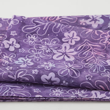 Java Batiks - Amethyst Floral Purple 2 Yard Cut