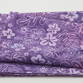 Java Batiks - Amethyst Floral Purple 2 Yard Cut