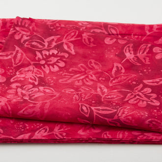 Java Batiks - Crimson Flourish Red/Pink 2 Yard Cut