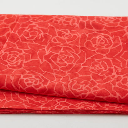 Java Batiks - Scarlet Roses Red/Pink 2 Yard Cut